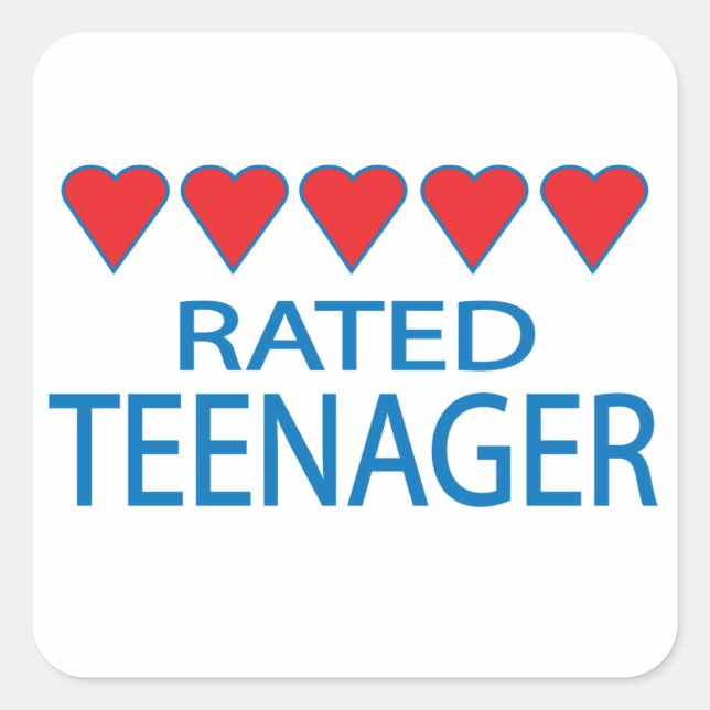 Five Heart Teenager Square Sticker (Front)