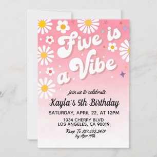 Five is a Vibe 5th Birthday Invitation