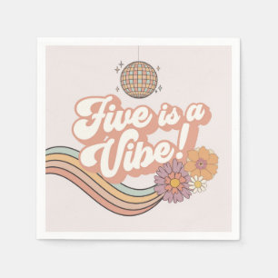 Five is a Vibe 5th birthday party plates Napkin