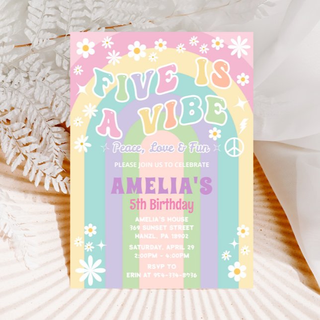 Five is a vibe birthday invitation (Creator Uploaded)