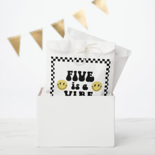 Five is a Vibe   Boys Happy Face 5th Birthday Favour Bags