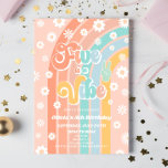 Five Is A Vibe Rainbow Daisy 5th Birthday Party Invitation<br><div class="desc">This is a Five Is A Vibe Rainbow & Daisies Groovy Retro 5th Birthday Party Invitation!</div>