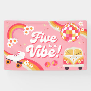 Five is a Vibe Retro Birthday Banner