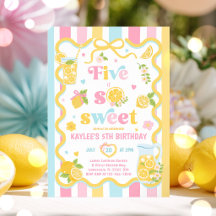 Five Is So Sweet Lemon Summer 5th Birthday Party