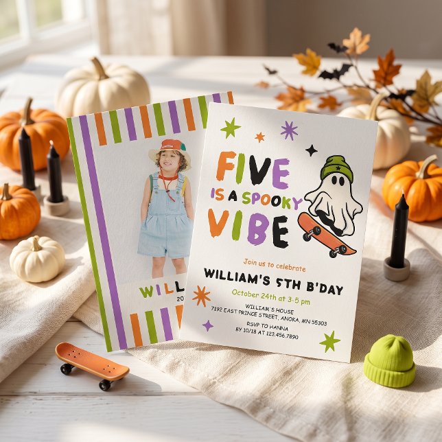 Five is Spooky Vibe Halloween Birthday Invitation (Creator Uploaded)