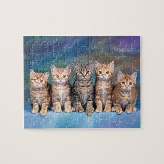 Five Kittens in a Row Puzzle (Horizontal)
