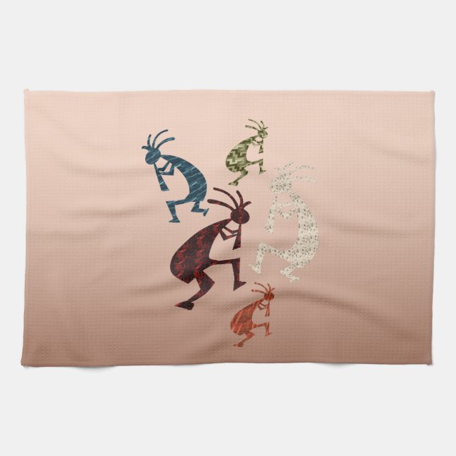 Five Kokopelli Tea Towel (Horizontal)