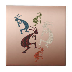 Five Kokopelli Tile