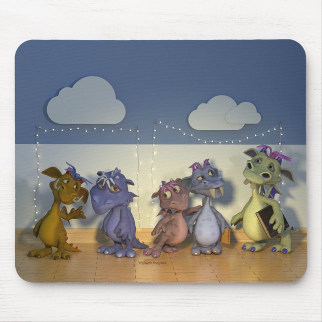 Five little dragons mouse mat (Front)