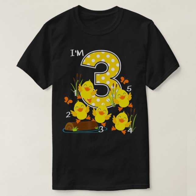 Five Little Ducks Kids Nursery Song 3rd Birthday 3 T-Shirt (Design Front)