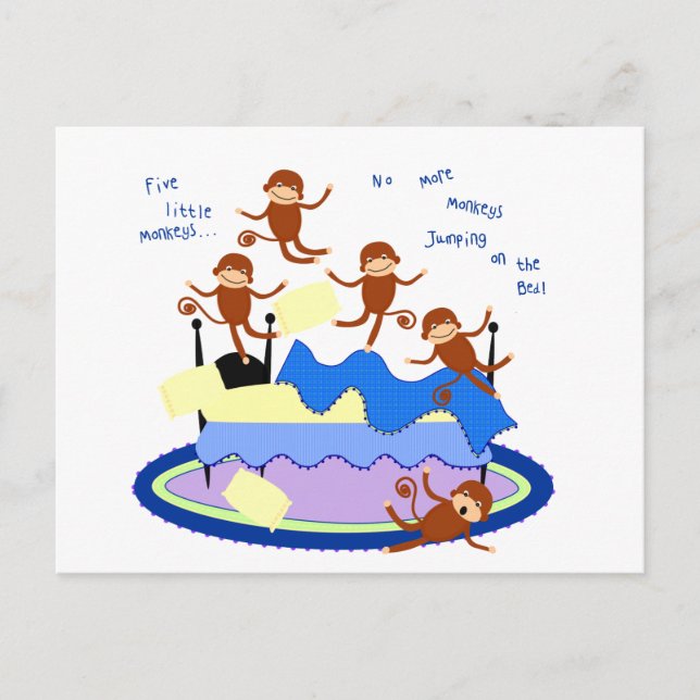 five little monkeys postcard (Front)