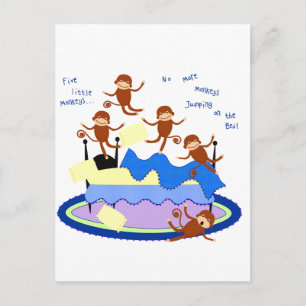 five little monkeys postcard