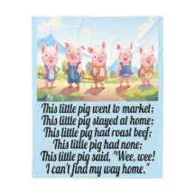 Five Little Pigs - Nursery Rhyme Fleece Blanket