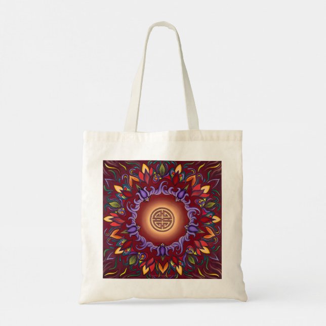 Five Luck Mandala Playing Cards Tote Bag (Back)