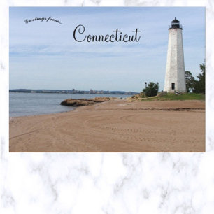 Five Mile Point Light New Haven Connecticut Postcard
