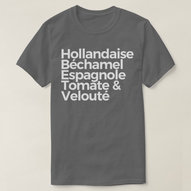 Five Mother Sauces  T-Shirt (Design Front)
