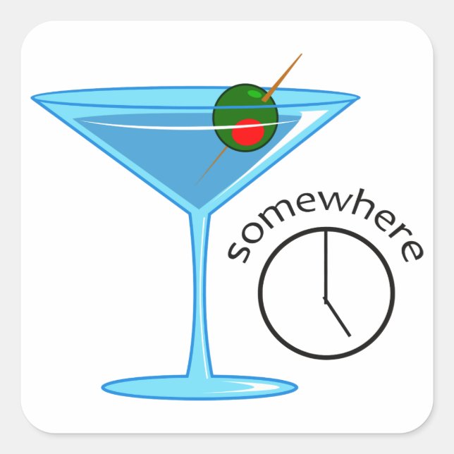 Five O Clock Somewhere Square Sticker (Front)