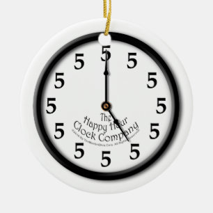 FIVE O'CLOCK CLOCK CERAMIC TREE DECORATION