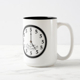 FIVE O'CLOCK CLOCK Two-Tone COFFEE MUG