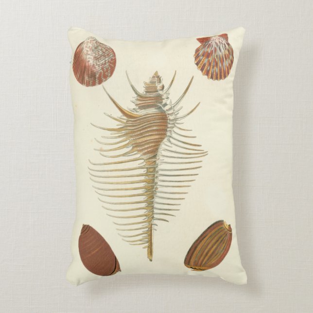 Five of a Kind Seashells Decorative Cushion (Front(Vertical))