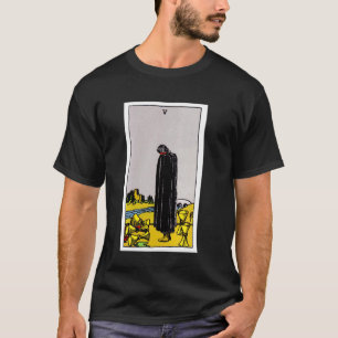Five of Cups Vintage Tarot Card - original Rider W T-Shirt