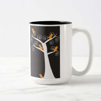 Five Orange Birds in a Tree Mug
