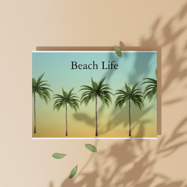 Five Palm Trees in a Row, beach life  Holiday Card (Creator Uploaded)