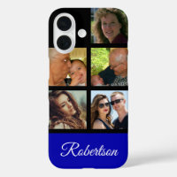 Five Personal Photos personalise with Name blue