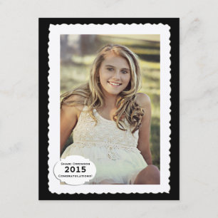 Five Photo Black and White Graduation Announcement