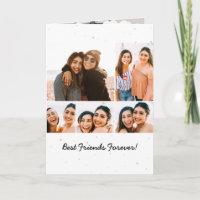 Five Photo Collage Best Friends Celebration Card