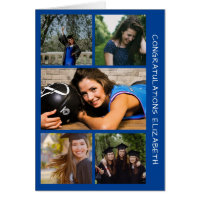 Five Photo Graduation Collage Birthday Card