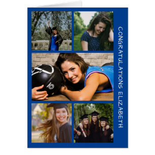 Five Photo Graduation Collage Birthday Card
