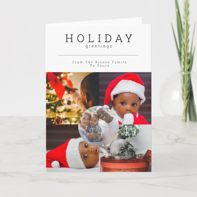 Five Photo Holiday Greetings Photo Personalised (Front)