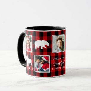 Five Photo Plaid   Red   Mug