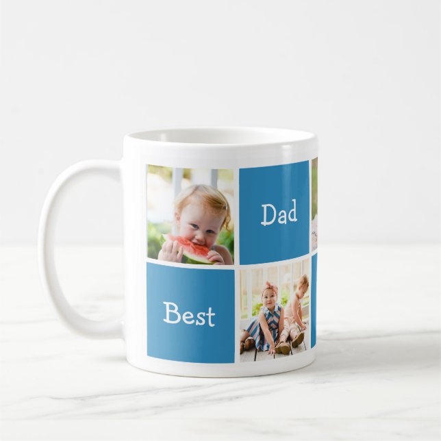Five Photos Best Dad In The World  Coffee Mug (Left)