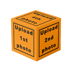 Five Photos on Orange Colour Photo Cube
