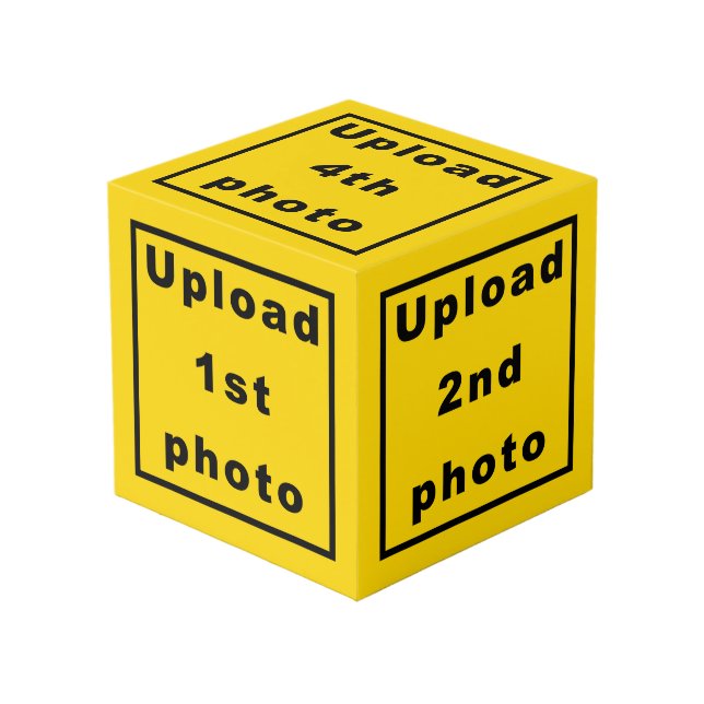 Five Photos on Yellow Photo Cube (Front Angled)