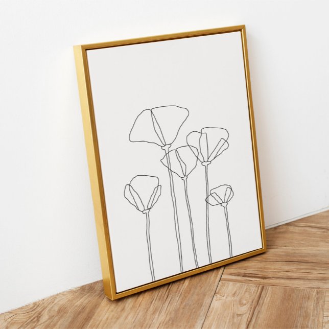 Five Poppies Line Art Print (Creator Uploaded)