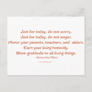 Five Precepts of Reiki: Words to Live By Postcard