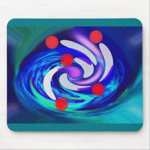 Five red stars mouse mat