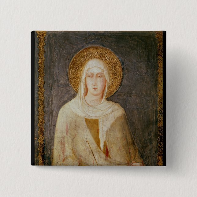 Five Saints, detail of St. Clare 15 Cm Square Badge (Front)
