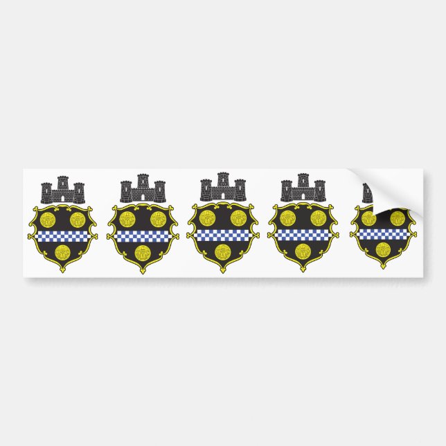 FIVE Seal of Pittsburgh Bumper Sticker (Front)