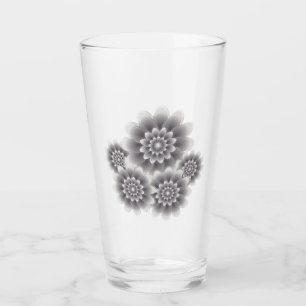 Five silver flowers glass