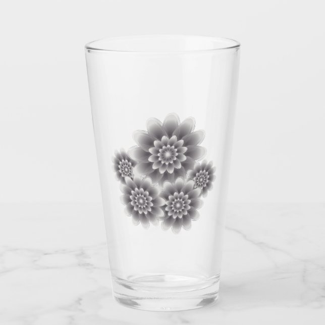 Five silver flowers glass (Front)