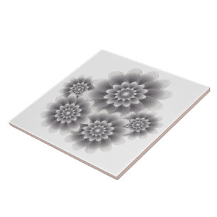 Five silver flowers tile