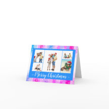 Five/Six Photos Colourful Snow - 4x6 Folded Card