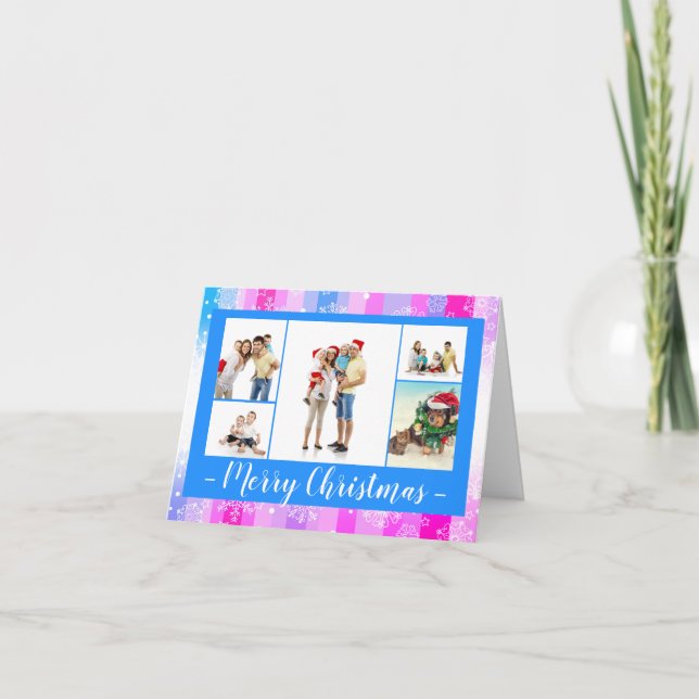 Five/Six Photos Colourful Snow - 4x6 Folded Card (Front)