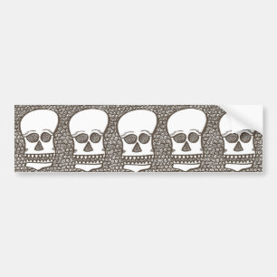 Five skulls bumper sticker