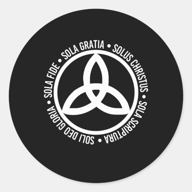 Five Solas Christian Trinity Triquetra Classic Round Sticker (Front)