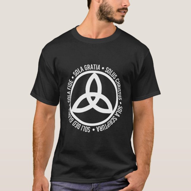 Five Solas Christian Trinity Triquetra T-Shirt (Front)